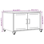 vidaXL Table basse vert olive 68x50x43 5 cm acier laminé à froid