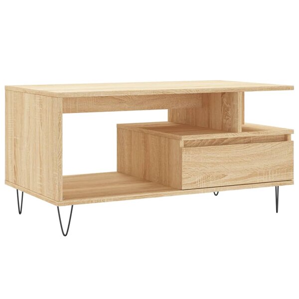 vidaXL Table basse Chêne sonoma 90x49x45 cm Bois d'ingénierie