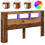vidaXL Tête de lit à LED vieux bois 180x18 5x103 5cm bois d'ingénierie