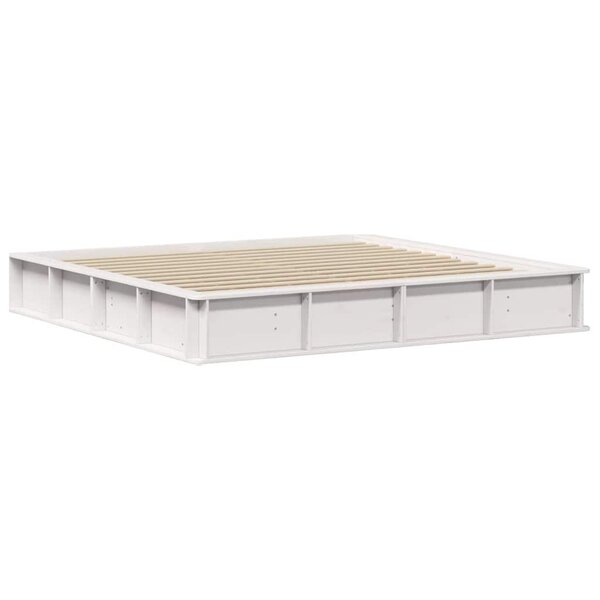 vidaXL Cadre de lit avec stockage Blanc 180 x 200 cm Pin massif