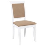 vidaXL Chaises à manger coussins 2 Pièces blanc bois massif caoutchouc