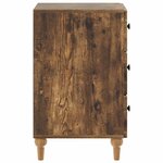 vidaXL Cabinet de chevet avec tiroir Chêne fumé 43 x 41 x 66 5 cm