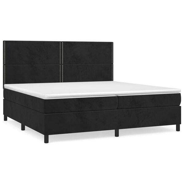 vidaXL Sommier à lattes de lit et matelas Noir 200x200 cm Velours