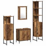 vidaXL Ensemble de mobilier de salle de bain avec étagère 4 Pièces Marron