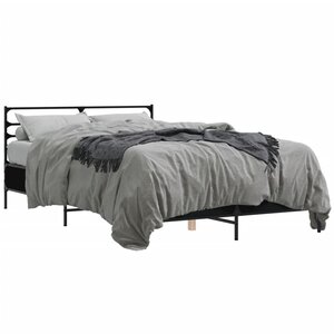 vidaXL Cadre de lit sans matelas noir 135x190 cm