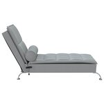 vidaXL Chaise longue de massage avec traversin gris clair tissu