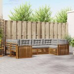 vidaXL Ensemble de canapés d'extérieur 6 pc Gris Naturel et Clair