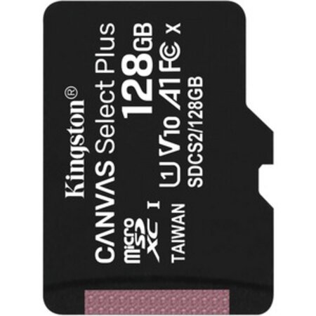 Kingston 128gb micsdxc canvas select plus 100r a1 c10 single pack w/o adp