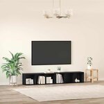 vidaXL Ensemble meuble TV 2 Pièces Chêne noir Bois d'ingénierie