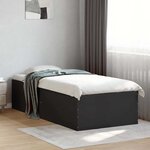vidaXL Cadre de lit sans matelas noir 75x190 cm