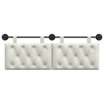 vidaXL Tête de lit suspendue Avec lumière LED Crème Velours