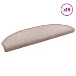 vidaXL Tapis d'escalier auto-adhésifs 15 Pièces Marron Clair