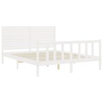 vidaXL Cadre de lit avec tête de lit blanc 160x200 cm bois massif