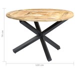 vidaXL Table de salle à manger Rond 120x76 cm Bois de manguier massif