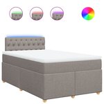 vidaXL Sommier à lattes de lit avec matelas taupe 120x190 cm tissu