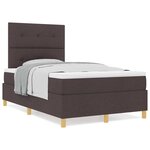 vidaXL Lit à ressorts avec matelas Marron foncé 120 x 200 cm tissu