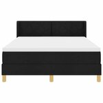 vidaXL Lit à ressorts avec matelas Blanc et Noir 140 x 190 cm tissu