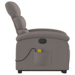 vidaXL Fauteuil inclinable de massage électrique Taupe Tissu