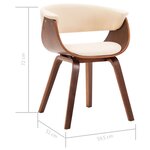 vidaXL Chaise à manger crème bois courbé et similicuir