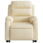 vidaXL Fauteuil inclinable électrique crème tissu