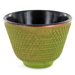 Porte-encens coupelle en fonte zen vert et doré