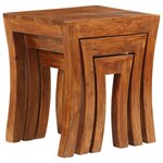 vidaXL Table gigogne 3 Pièces Bois massif d'acacia 50x35x50 cm Marron