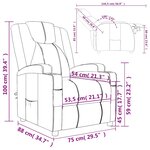 vidaXL Fauteuil inclinable Blanc crème Similicuir