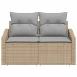 vidaXL Canapé de jardin avec coussin Beige 123 x 62 x 69 cm polyrotin