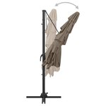 vidaXL Parasol à 4 niveaux avec mât en aluminium Taupe 250x250 cm