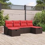 vidaXL Ensemble de canapé de jardin avec coussin 6 Pièces polyrotin