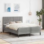 vidaXL Cadre de lit avec matelas Gris clair 160 x 200 cm Velours