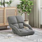 vidaXL Fauteuil de sol ajustable Gris foncé Velours