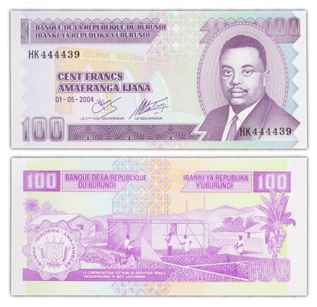 Billet de Collection 100 Francs 2004 Burundi - Neuf - P37d