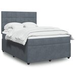 vidaXL Sommier à lattes de lit et matelas Gris foncé 140x200cm Velours
