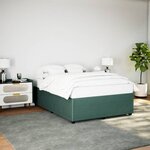 vidaXL Cadre de lit Vert foncé 140x200 cm Velours