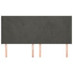 vidaXL Tête de lit avec oreilles Gris foncé 203x16x118/128 cm Velours