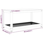 Vidaxl table basse marron foncé et noir 90x45x45 cm mdf et fer