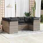 vidaXL Salon de jardin 6 Pièces avec coussins gris clair résine tressée