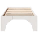 vidaXL Cadre de lit surélevé avec stockage Blanc Bois massif en pin