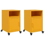 vidaXL Tables de chevet 2 Pièces jaune moutarde 36x39x59 cm acier