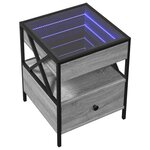 vidaXL Table de chevet avec LED infini sonoma gris 40x40x51 cm