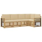 vidaXL Ensemble de canapés d'extérieur 5 pc Blanc et Beige Polyester