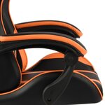 vidaXL Fauteuil de jeux vidéo et repose-pied Noir et orange Similicuir