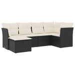 vidaXL Salon de jardin 6 Pièces avec coussins noir résine tressée