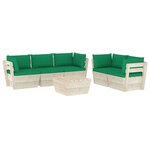 vidaXL Salon de jardin palette 6 Pièces avec coussins bois d'épicéa