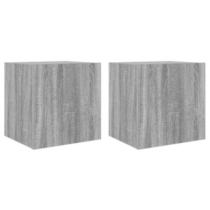 vidaXL Meubles TV muraux et lumières LED 2Pièces sonoma gris 40 5x35x40cm