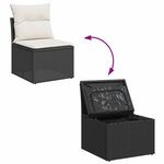 vidaXL Salon de jardin 5 Pièces avec coussins noir résine tressée