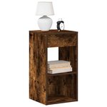 vidaXL Table de chevet avec tiroir chêne fumé 35x34x66 5 cm