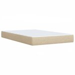 vidaXL Sommier à lattes de lit avec matelas Crème 120x200 cm Tissu