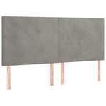 vidaXL Tête de lit à LED Gris clair 200x5x118/128 cm Velours